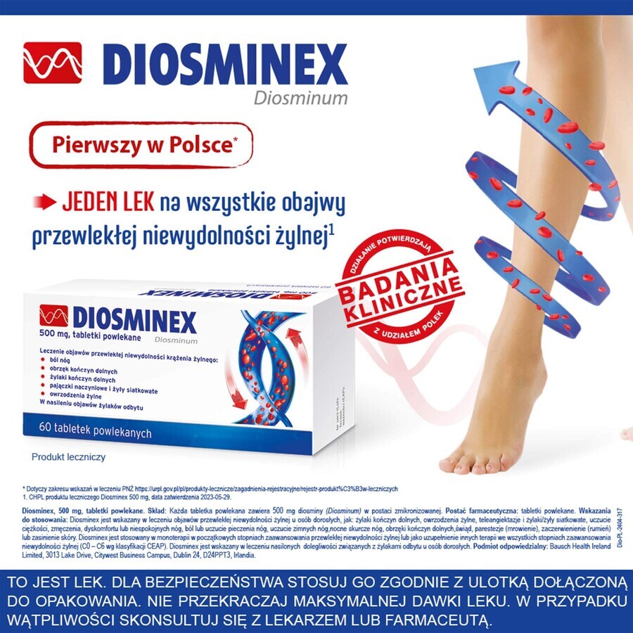 Diosminex 500 mg, 60 compresse