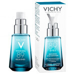 Vichy Mineral 89 Ojos, crema reparadora y fortalecedora de la piel de debajo de los ojos, 15 ml