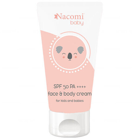 Nacomi Baby, cremă de față și corp pentru copii și bebeluși, pentru orice vreme, SPF 50/PA++++, 50 ml