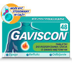 Gaviscon Tab with mint flavor 250 mg + 133.5 mg + 80 mg, 48 chewable tablets