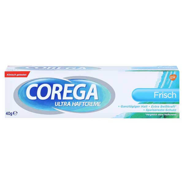 Corega Frisch, cremă de fixare pentru proteze dentare, mentă puternică, 40 g