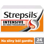 Strepsils Intensive portocale fără zahăr 8,75 mg, 24 pastile tari