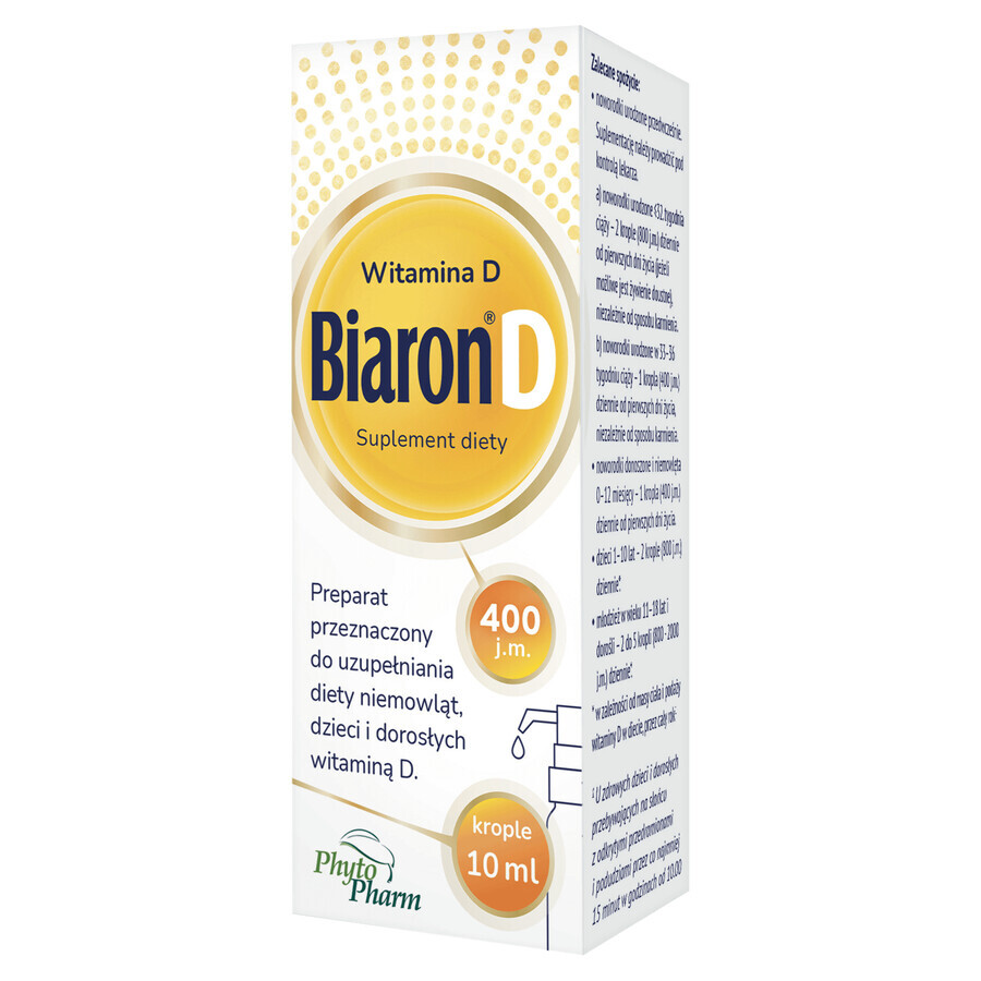 Biaron D, vitamina D 400 UI, picături, 10 ml