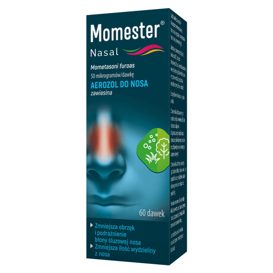 Momester Nasal 50 µg/doză, spray nazal, suspensie, 60 doze