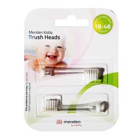 Meriden Kiddy, puntas de cepillo de dientes sónicas para niños, 18-48 meses, 2 piezas