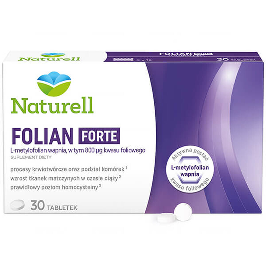 Naturell Folian Forte, acid folic 800 µg, 30 comprimate