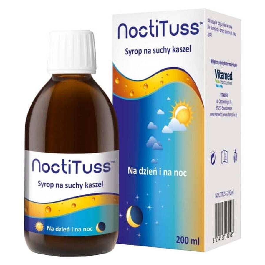 NoctiTuss, sirop pentru tuse uscată, de la vârsta de 1 an, 200 ml