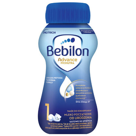 Bebilon Advance Pronutra 1, lapte pentru sugari gata de băut, de la naștere, 200 ml