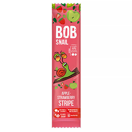 Bob Snail Stripe Fruit Snack, măr, căpșuni, 14 g