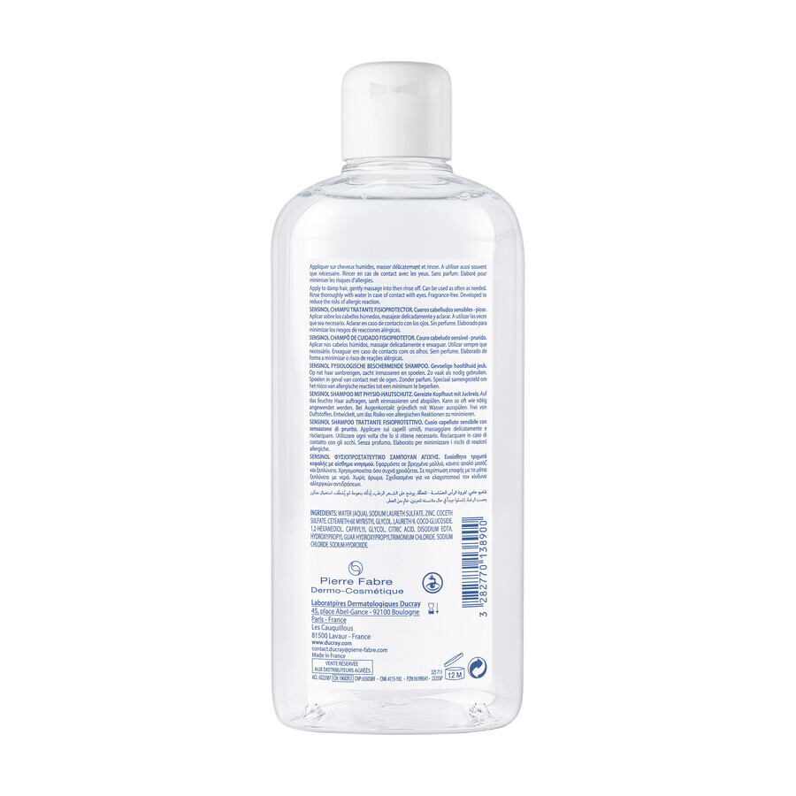 Ducray Sensinol, șampon pentru păr, protecție fiziologică, 400 ml