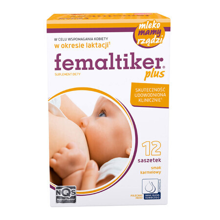 Femaltiker Plus, aromă de caramel, 12 pliculețe