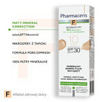 Pharmaceris F Matt-Mineral-Correction, dermo-fluide minéral matifiant, 10 Light, SPF 30, 30 ml