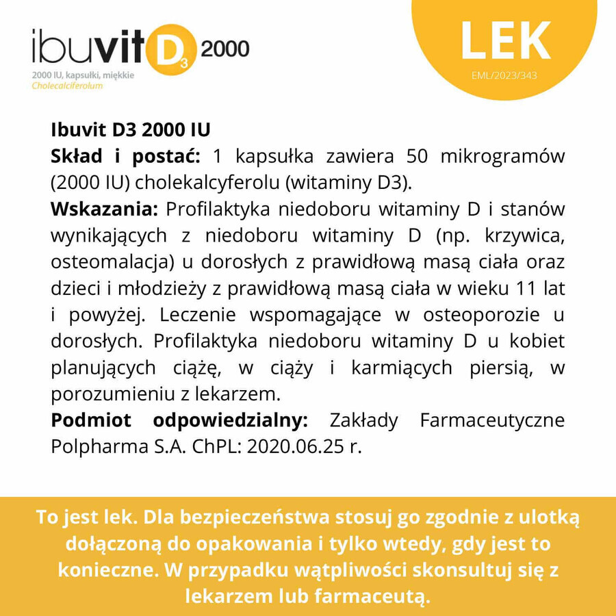 Ibuvit D3 2000 UI, 30 gélules