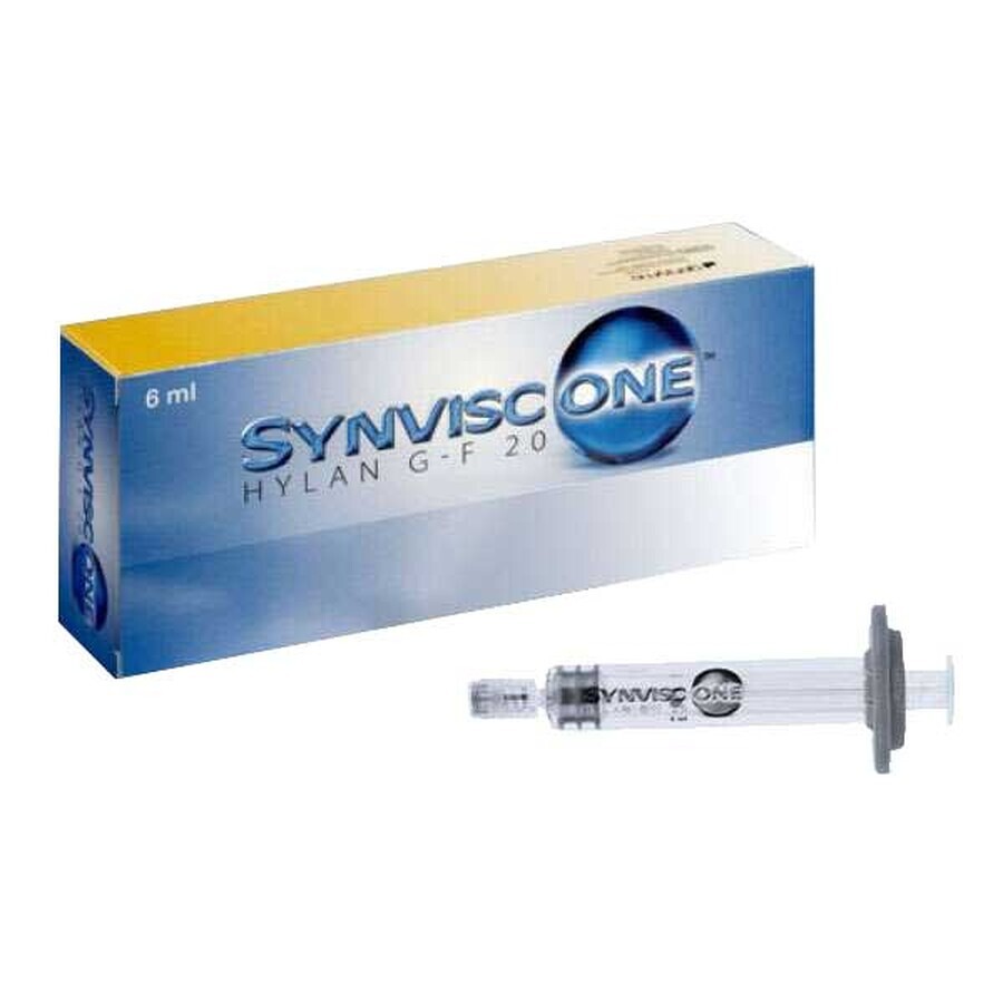 Synvisc One Hylan G-F 20 48 mg/ 6 ml, 6 ml x 1 ampolla jeringa