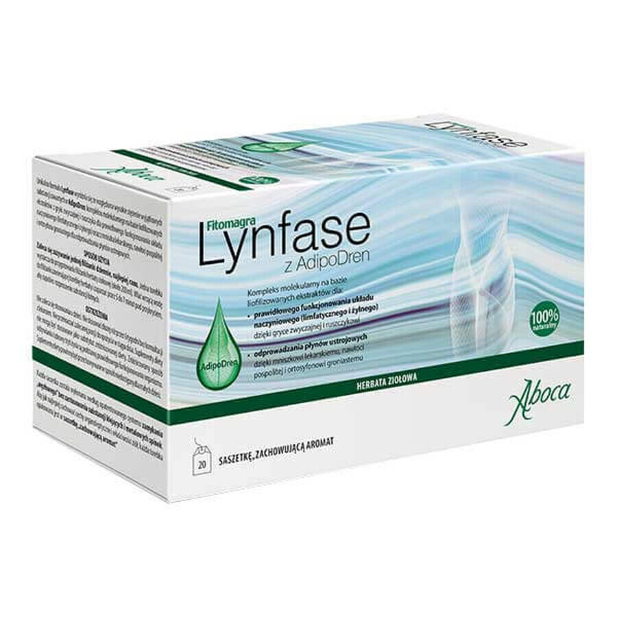 Phytomagra Lynfase cu AdipoDren, ceai de plante, 2 g x 20 pliculețe