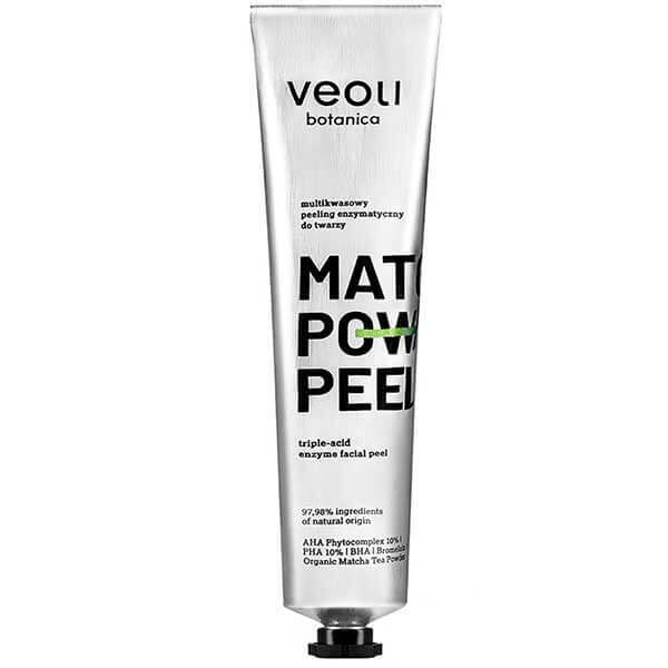 Veoli Botanica Matcha Power Peel, scrub facial enzimatic, multiacid, 75 ml