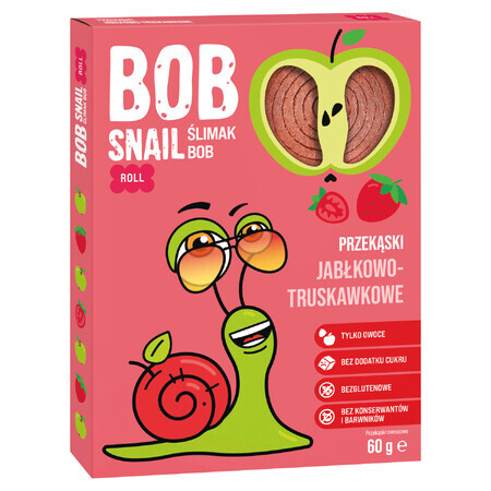 Bob Snail Roll Gustări cu fructe, măr, căpșuni, 60 g