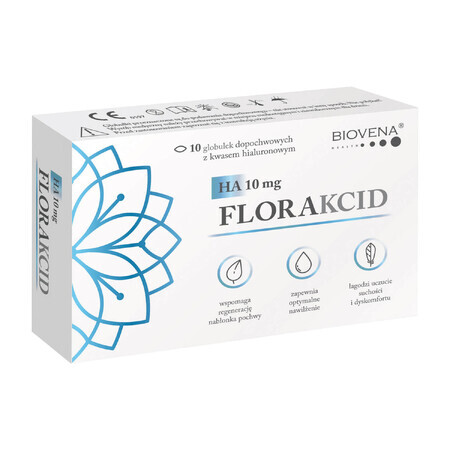 Florakcid HA 10 mg, globule vaginale, 10 unități