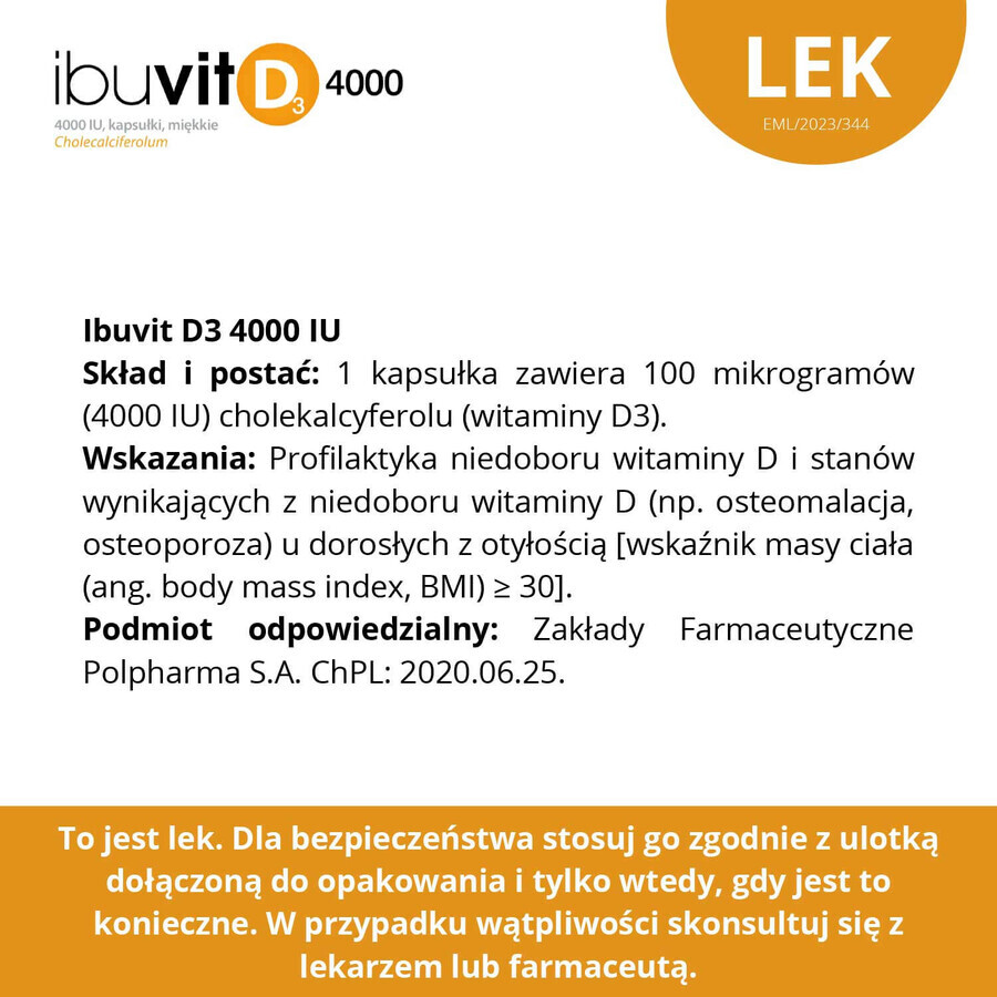 Ibuvit D3 4000 IU, 90 gélules