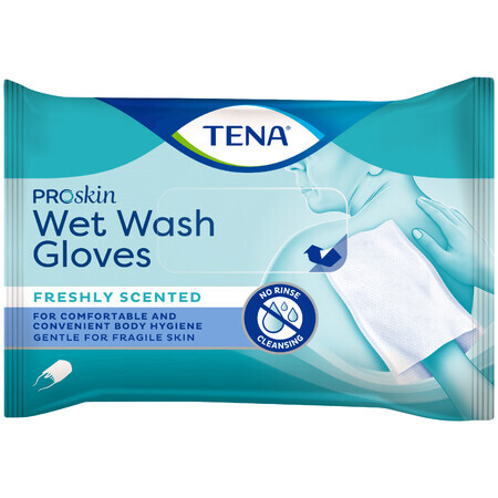 Tena ProSkin Wet Wash Handschoenen, bevochtigd maandverband, 8 stuks