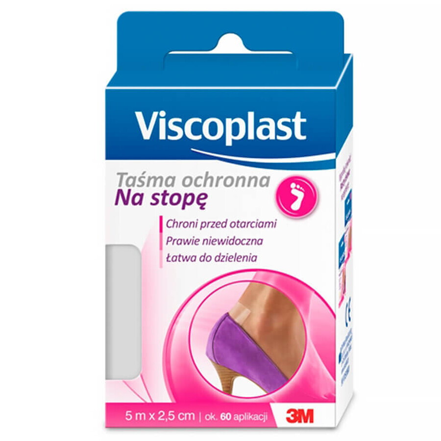 Viscoplast On Foot, bandă de protecție, 5 m x 2,5 cm, 1 buc