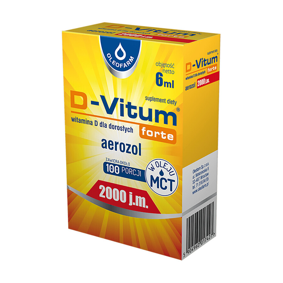 D-Vitum Forte 2000 UI, aerosol, 6 ml