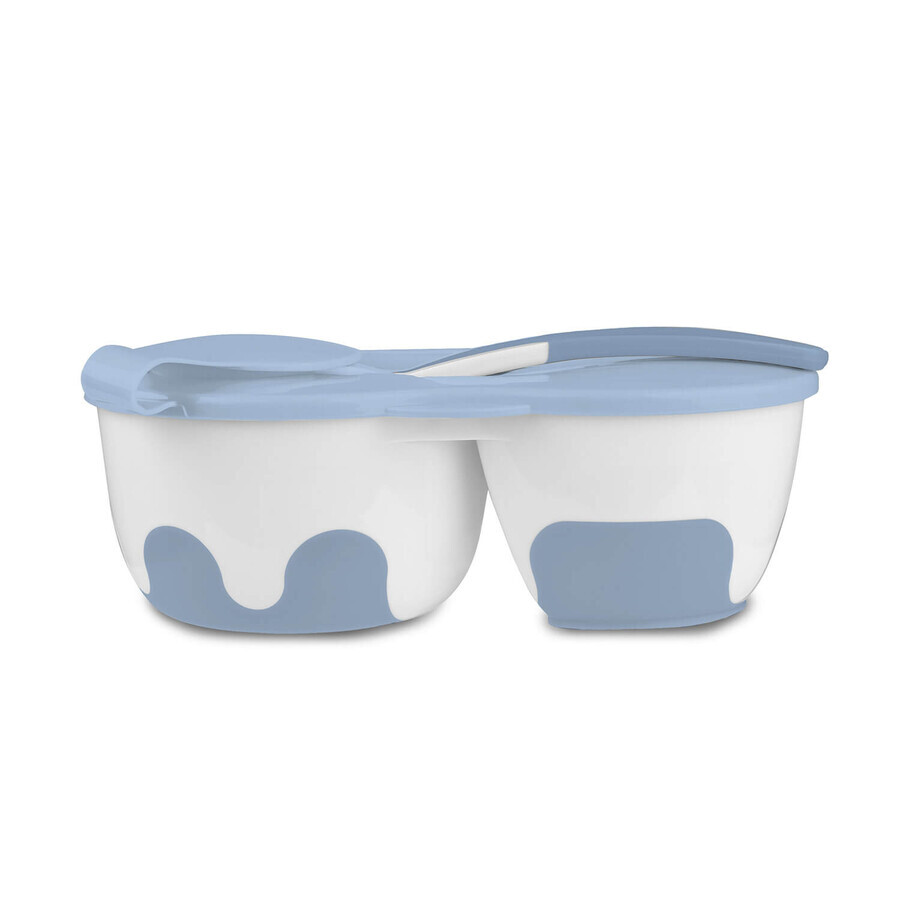 BabyOno, 2-teilige Schale mit Löffel, blau, 1067/01, für Babys und Kinder, ab 6 Monaten, 1 Stück 