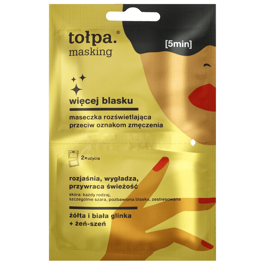 Tolpa Masking, mai multă strălucire, mască iluminatoare împotriva semnelor de oboseală, 2 x 5 ml