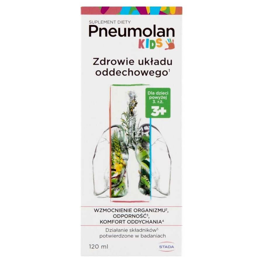 Pneumolan Kids, sirop pentru copii cu vârsta peste 3 ani, 120 ml