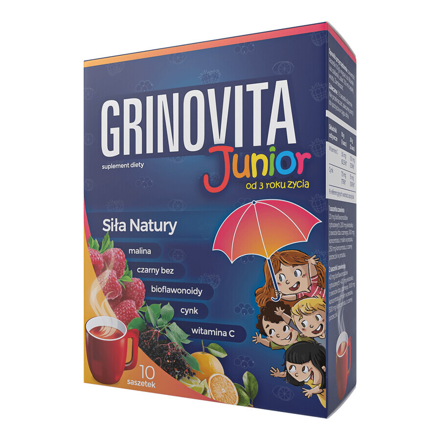 Grinovita Junior, pentru copii de la 3 ani, 10 pliculețe