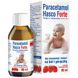 Paracetamol Hasco Forte 240 mg/ 5 ml, suspensie orală pentru sugari și copii de la naștere, aromă de căpșuni, 85 ml