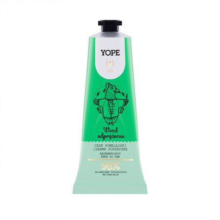 Yope Wind Relaxation, regenerierende Handcreme, Himalaya-Zeder und schwarze Johannisbeere, 50 ml