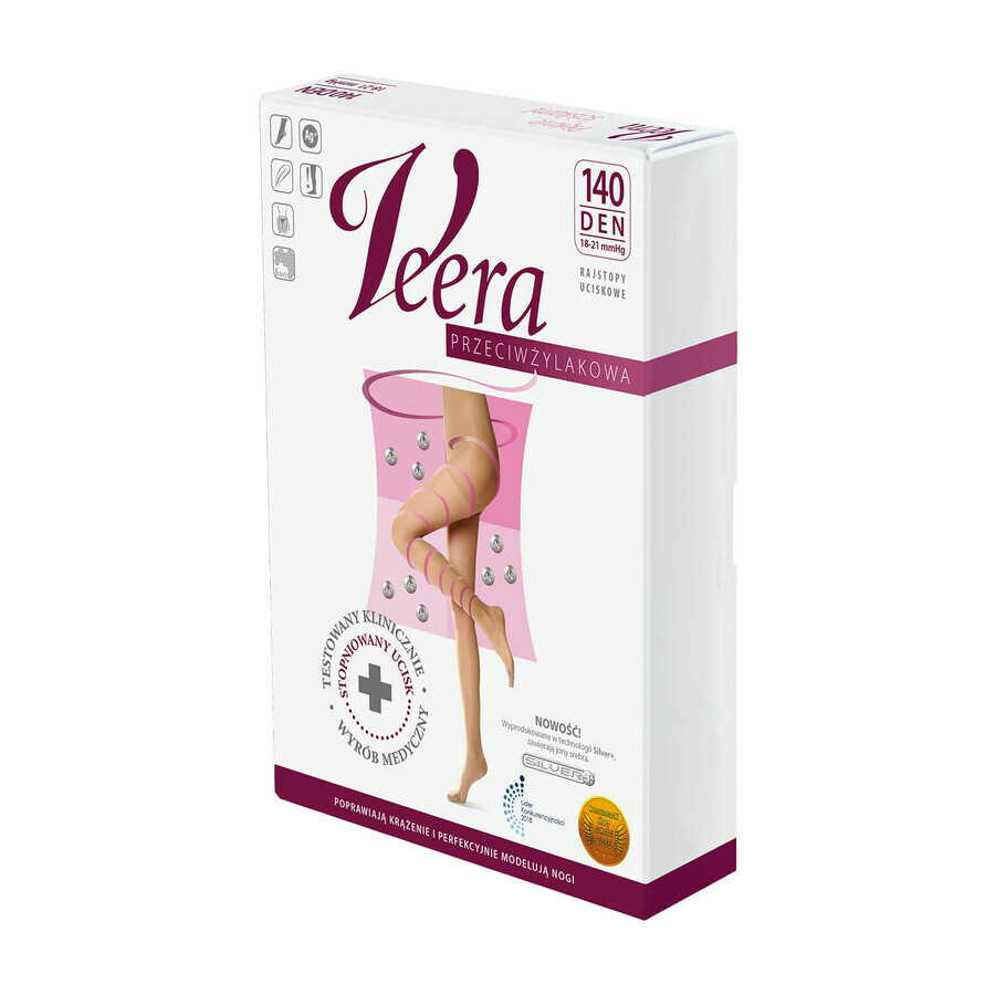 Veera Przeciwżylakowa, compressiepanty, 140 den, maat 5, visone