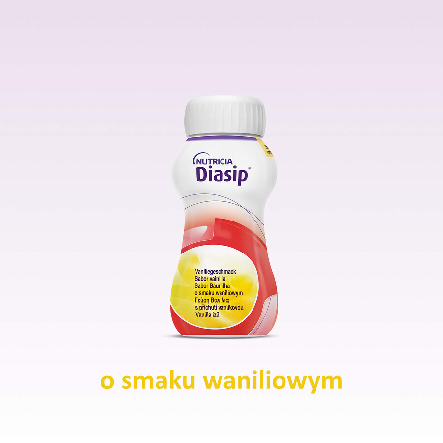 Diasip, preparado nutricional para diabéticos, sabor vainilla, 4 x 200 ml