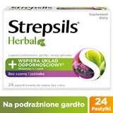 Strepsils Herbal, aromă de soc și echinacea, fără zahăr, 24 pastile