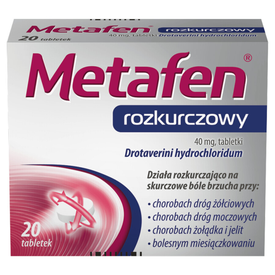 Metafen diastolique 40 mg, 20 comprimés