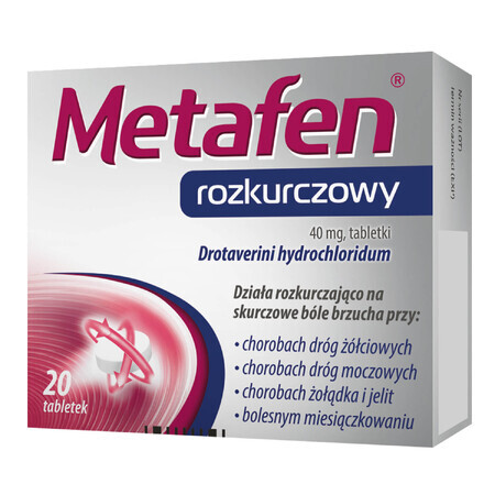 Metafen diastolique 40 mg, 20 comprimés