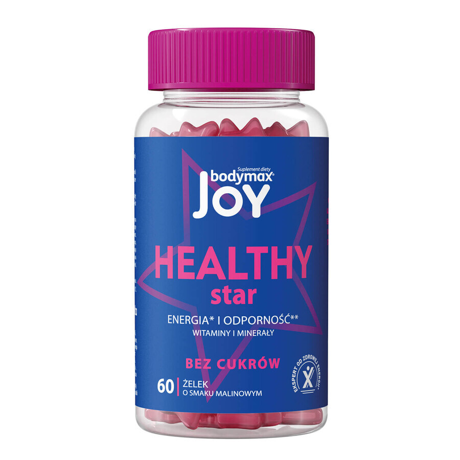 Bodymax Joy Healthy Star, jelly beans, frambozensmaak, 60 stuks