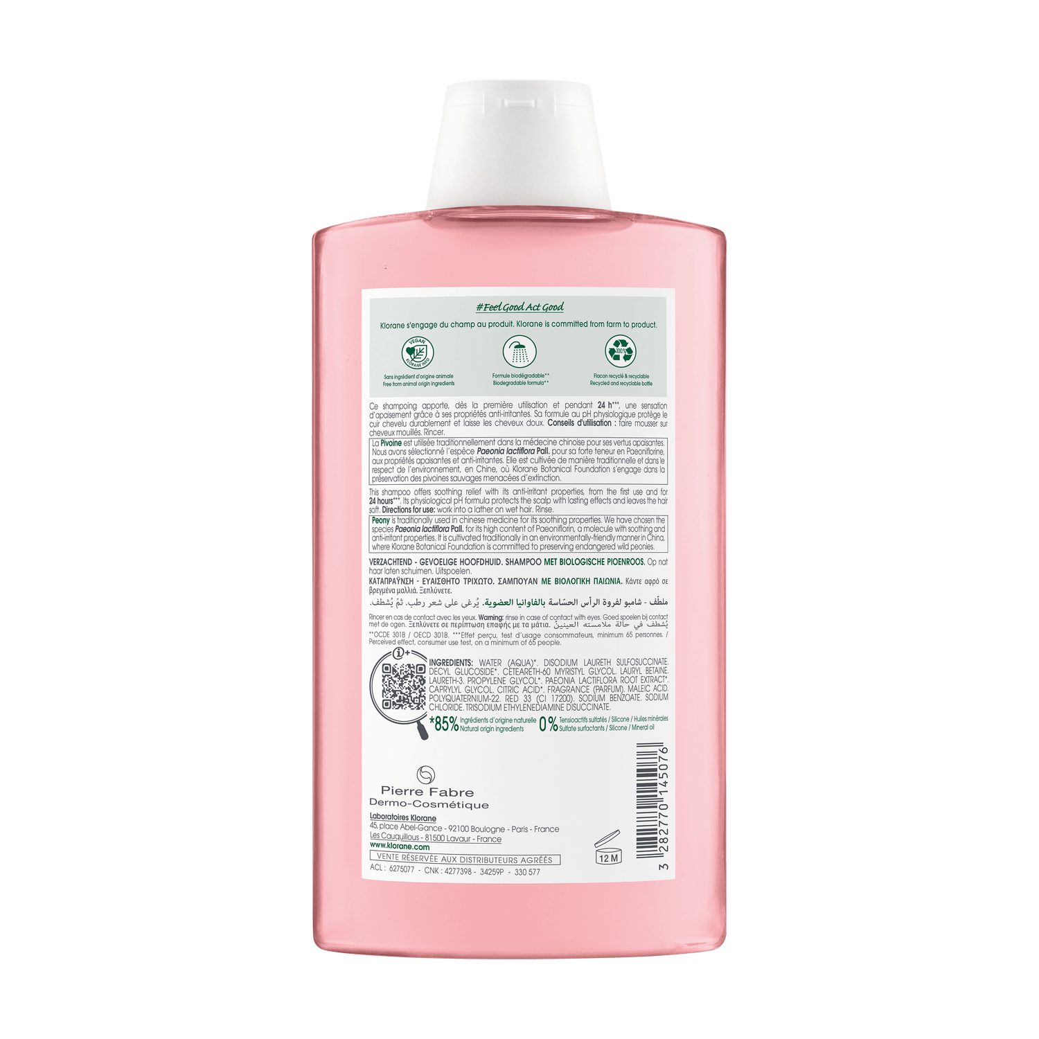 Klorane, șampon de păr cu bujor organic, 400 ml