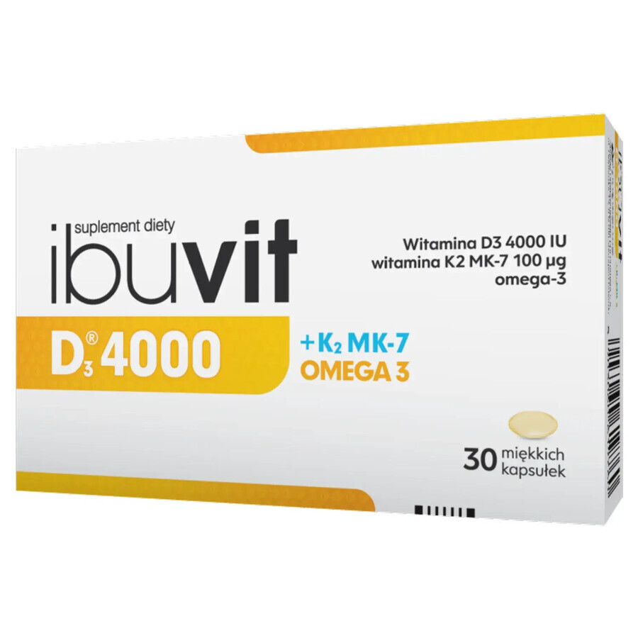 Ibuvit D3 4000 + K2 MK-7 Omega 3, 30 soft capsules