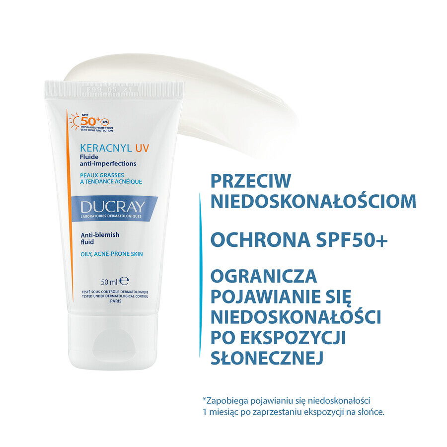 Ducray Keracnyl UV, fluid împotriva imperfecțiunilor, 50 ml