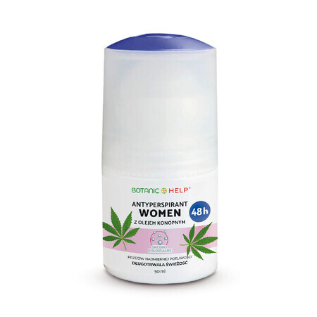 Botanic Help Women, antitranspirante roll-on 48h con aceite de cáñamo, 50 ml