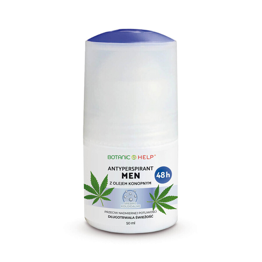 Botanic Help Men, antiperspirant roll-on 48h cu ulei de cânepă, 50 ml 