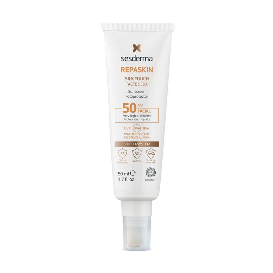 Sesderma Repaskin Silk Touch, protecție solară pentru față, SPF 50, 50 ml