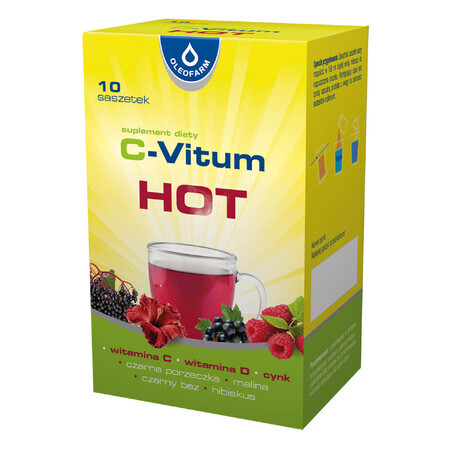 C-Vitum Hot, vitamina C + vitamina D + zinc, 10 pliculețe