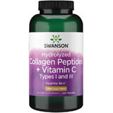 Swanson Colagen hidrolizat tipurile I și III cu vitamina C, 250 comprimate