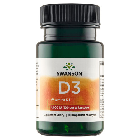 Swanson D3, vitamina D 4000 UI, 90 capsule gel