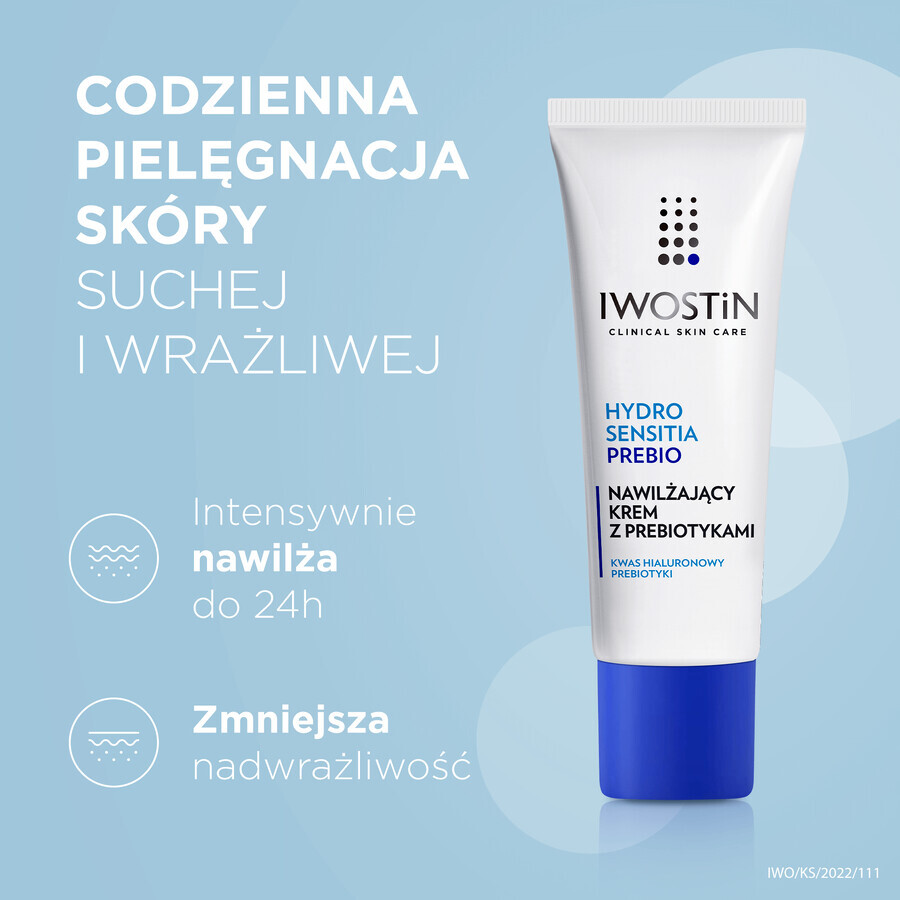 Iwostin Hydro Sensitia Prebio, feuchtigkeitsspendende Creme mit Präbiotika, empfindliche, trockene und sehr trockene Haut, 50 ml