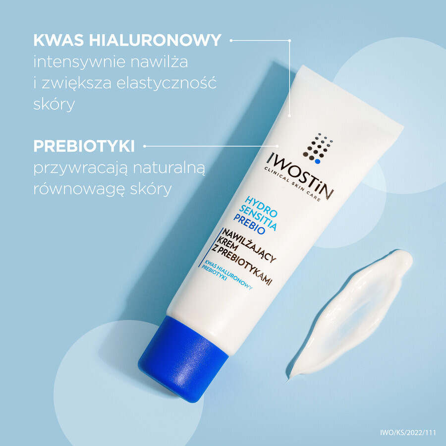 Iwostin Hydro Sensitia Prebio, feuchtigkeitsspendende Creme mit Präbiotika, empfindliche, trockene und sehr trockene Haut, 50 ml