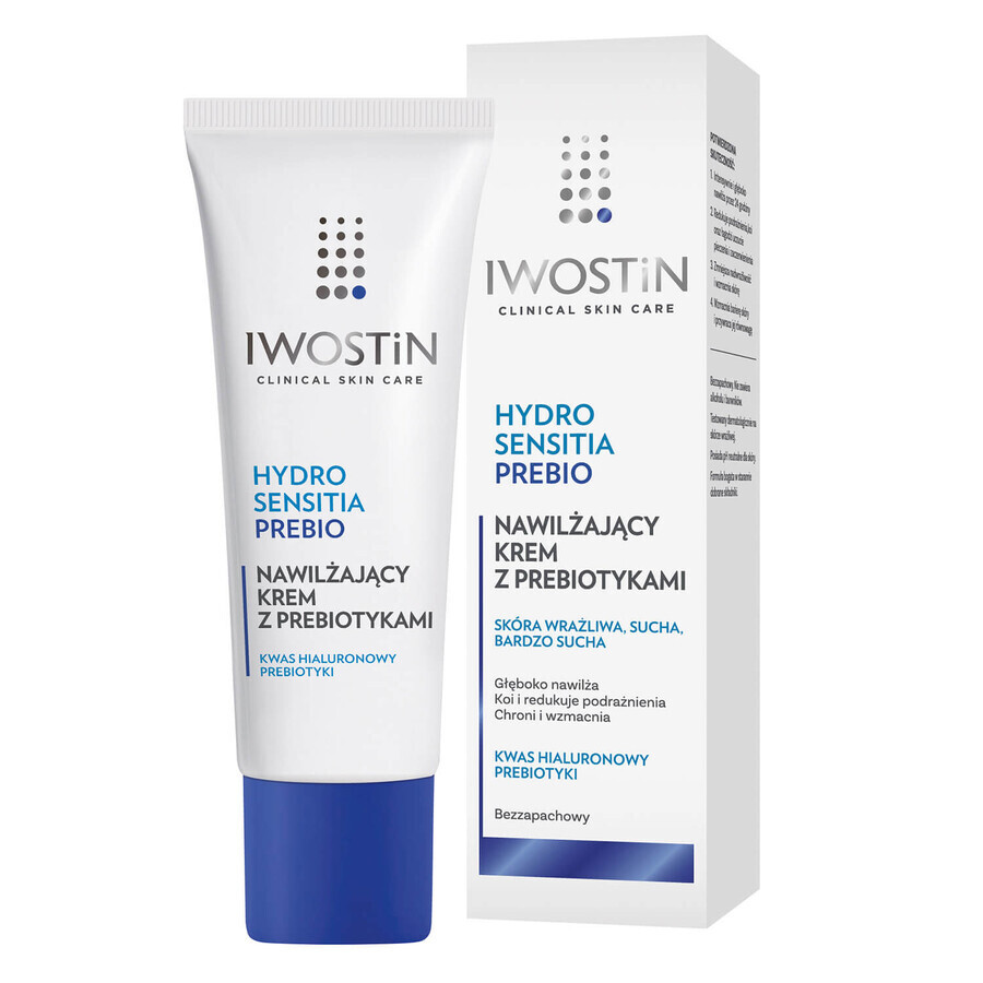 Iwostin Hydro Sensitia Prebio, feuchtigkeitsspendende Creme mit Präbiotika, empfindliche, trockene und sehr trockene Haut, 50 ml